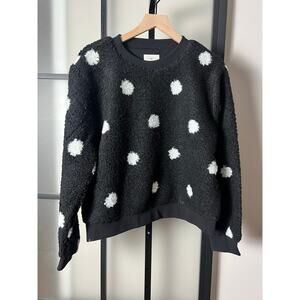NWT Lou and Grey Black and White Polkadot Fleece Size Large